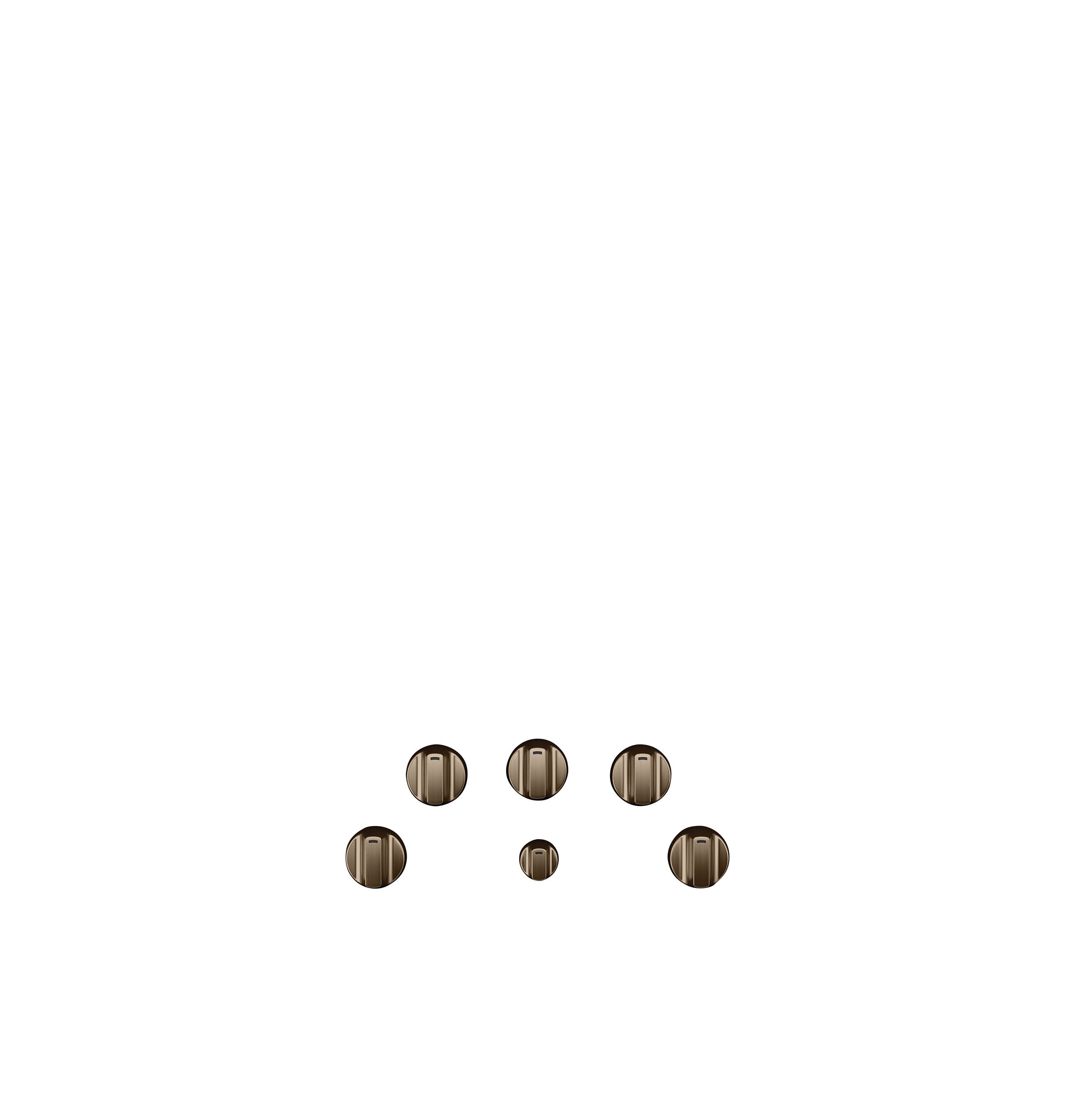 Brushed Bronze Electric Cooktop Knobs Set of 5 - Café™ CXCE1HKPMBZ for Gas Stove Replacement - Perfect for Kitchen Upgrades & Appliance Repair