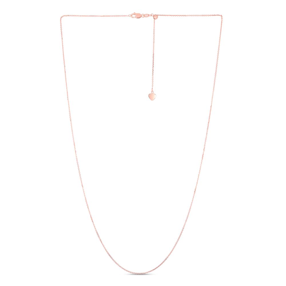14K Gold 1.1mm Adjustable Diamond Cut Cable Chain Necklace for Women - Dainty Layering Jewelry for Everyday Wear & Special Occasions