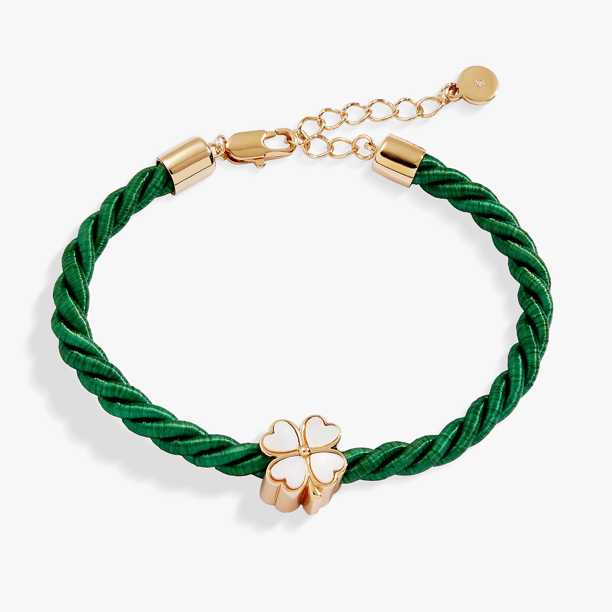 Lucky Four Leaf Clover Charm Cord Bracelet for Women - Perfect for St. Patrick's Day, Gifts & Everyday Wear