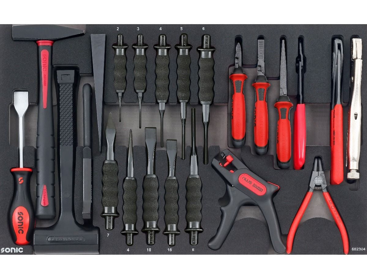 23-Piece Sonic Foam System Pliers Set - Professional Medium (26mm) Tool Kit for Automotive Repair, Plumbing & DIY Projects