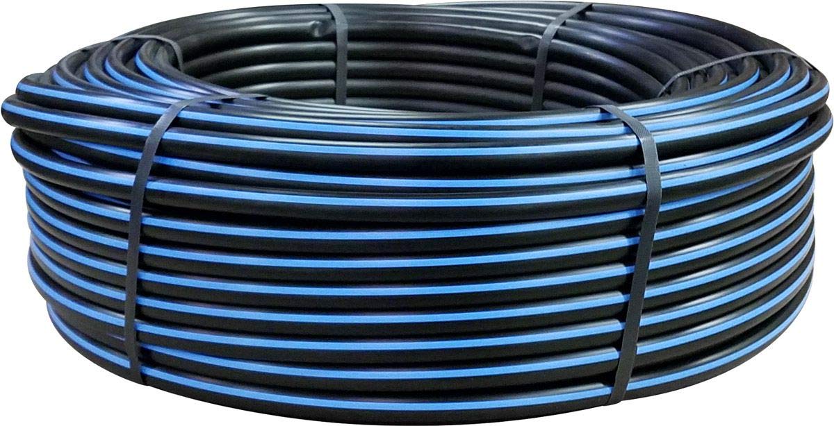 5/8 Inch 500Ft 61 PSI Toro Blue Stripe Poly Garden Hose - Heavy Duty Water Hose for Lawn Irrigation, Car Washing, and Outdoor Cleaning - EHD1645-050