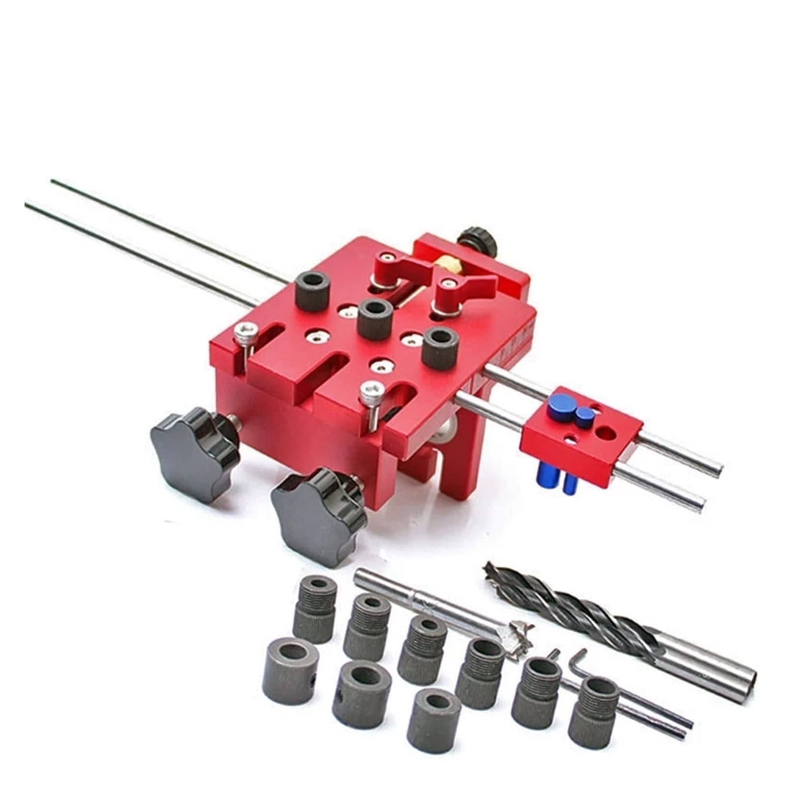 Leosuper 3-in-1 Woodworking Hole Drill Punch Positioner Guide Locator Jig Joinery System Kit - Aluminum Alloy DIY Woodworking Tool for Cabinet Making, Furniture Assembly & Precision Wood Joinery