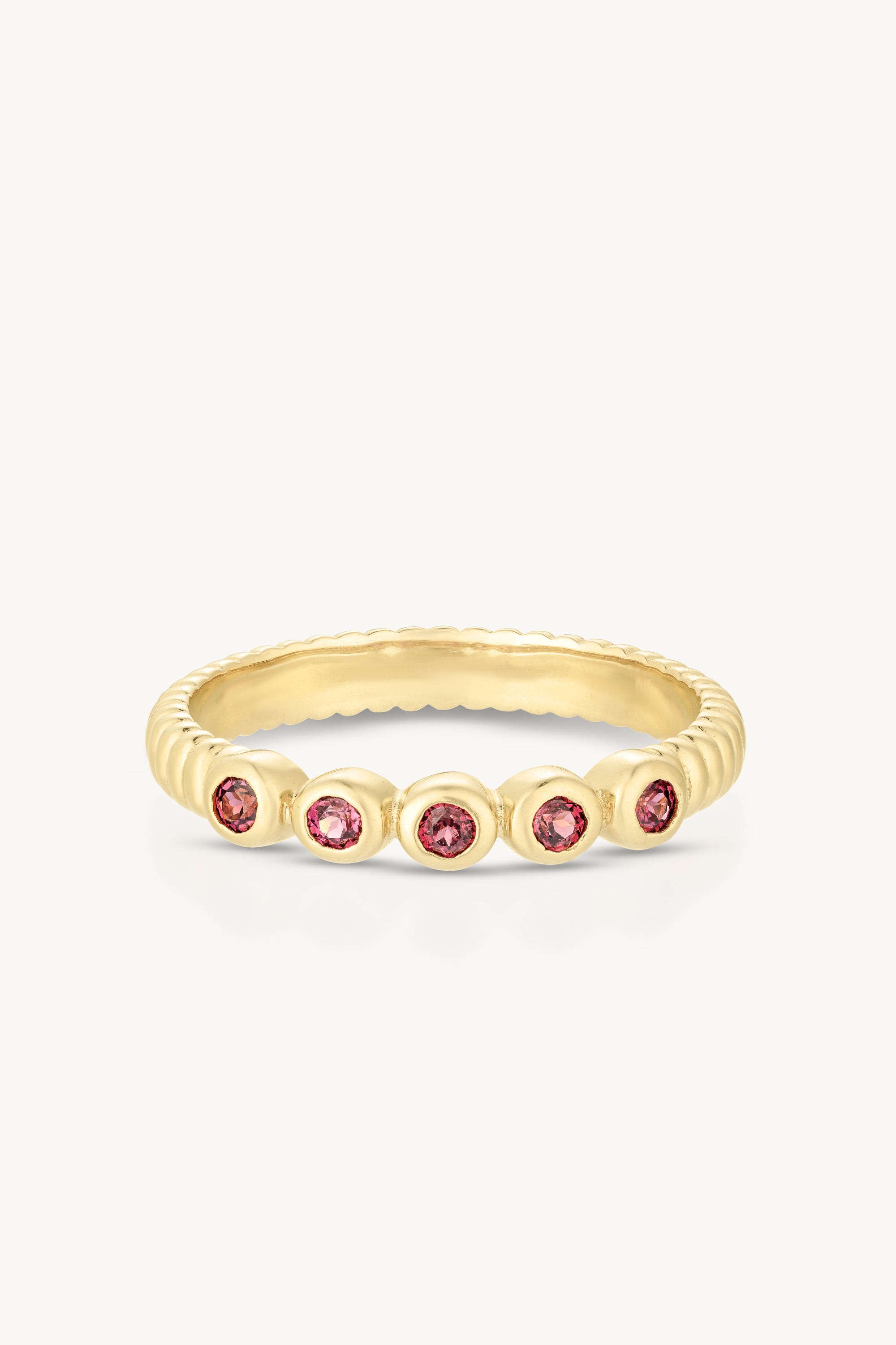 Binded Rhodolite Gold Stacker Ring - Elegant Stackable Jewelry for Women | Perfect for Layering, Everyday Wear & Special Occasions