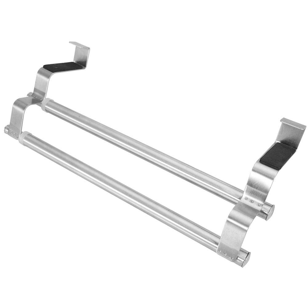 Vbestlife Retractable Double Pole Towel Rack - 40cm Durable Stainless Steel Bathroom & Kitchen Towel Bar - Perfect for Small Spaces, Apartments, and Dorm Rooms