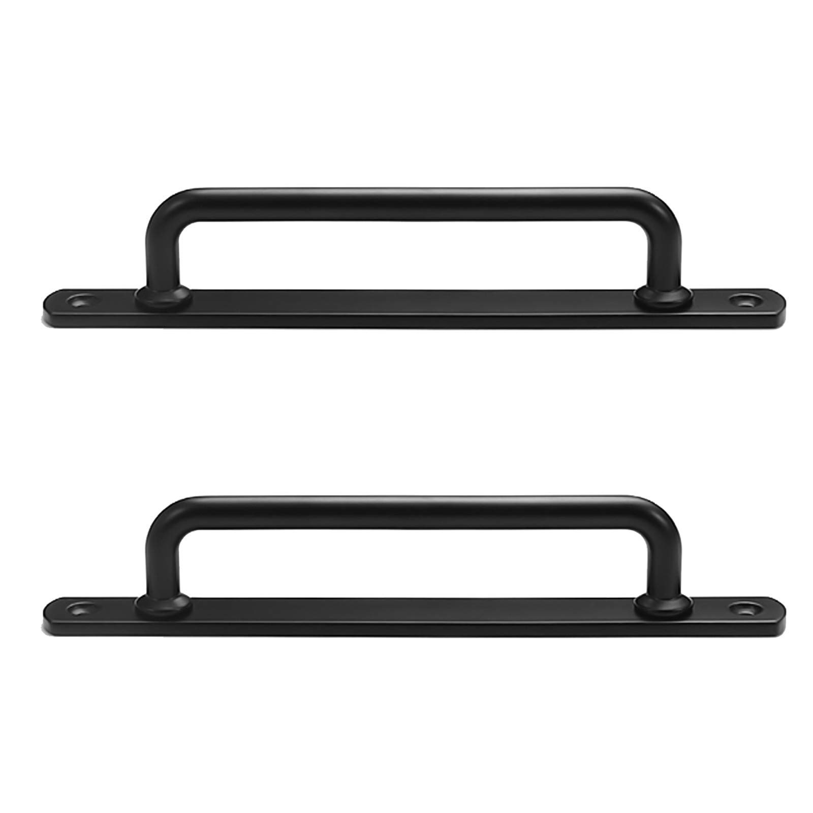 AWJ 2-Pack Black Zinc Alloy Sliding Barn Door Handles - 169mm Hole Center for Cabinets, Wardrobes & Kitchen Cupboards | Durable Pull Handles for Modern Home & Office Furniture