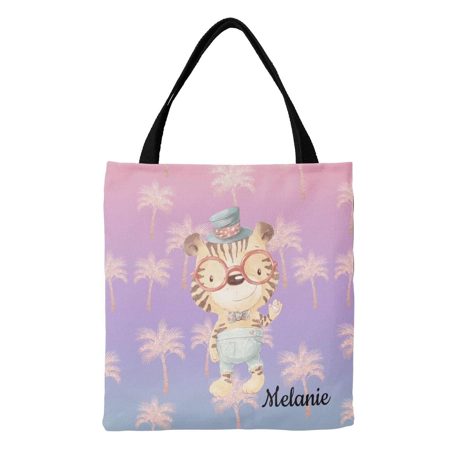 Custom Glitter Animal Leopard Print Canvas Tote Bag - Reusable Shoulder Bag for Women, Work, Lunch, School & Travel | Eco-Friendly Shopping Bag for Groceries, Beach & Daily Use