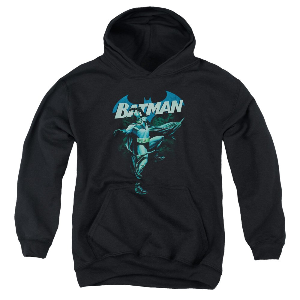Trevco Batman Blue Bat Unisex Youth Pullover Hoodie - Soft Cotton Sweatshirt for Kids & Teens - Perfect for School, Cosplay & Superhero Fans