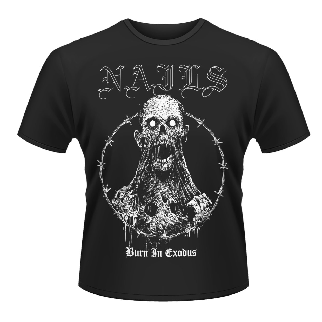 Exodus TSFB Men's Graphic T-Shirt - Vintage Burn Nails Design - Casual Streetwear for Everyday Wear & Music Festivals