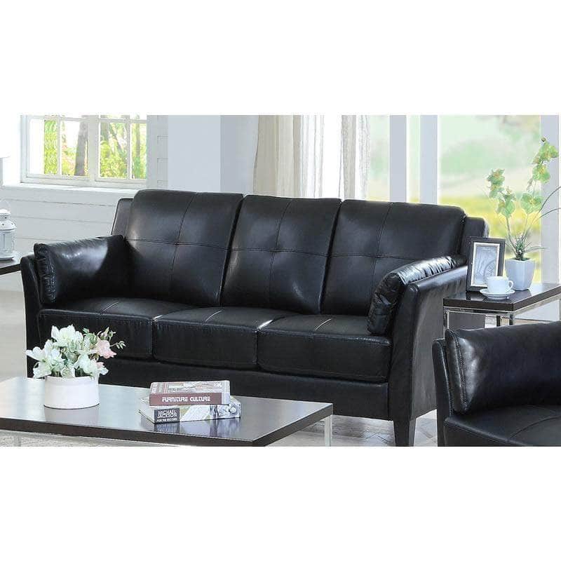Luxury Salmon Arm Tufted Faux Leather Sofa - 2 Color Options for Living Room & Home Theater Seating