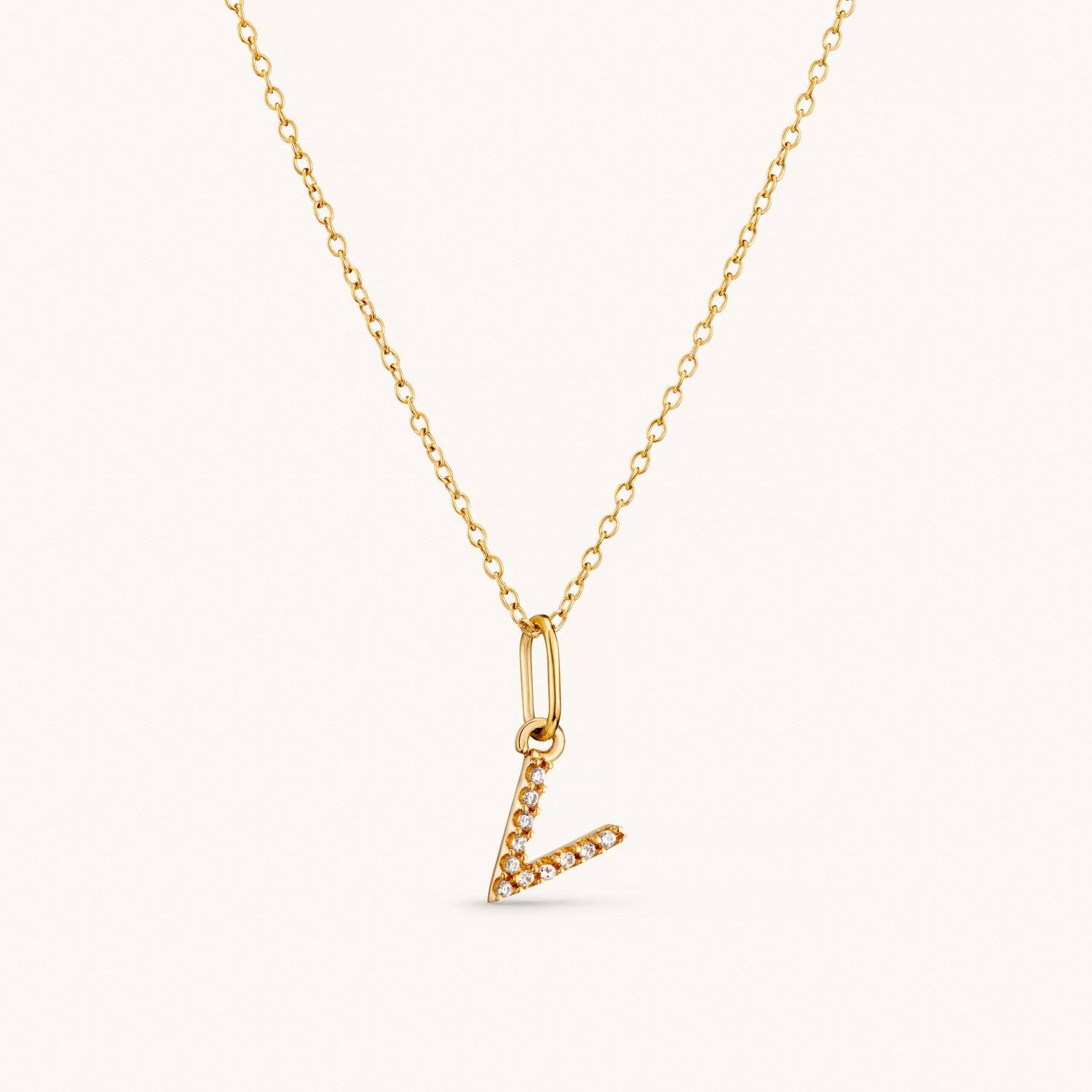 Personalized Gold V Crystal Initial Necklace for Women - Elegant Layering Jewelry for Everyday Wear, Gifts & Special Occasions