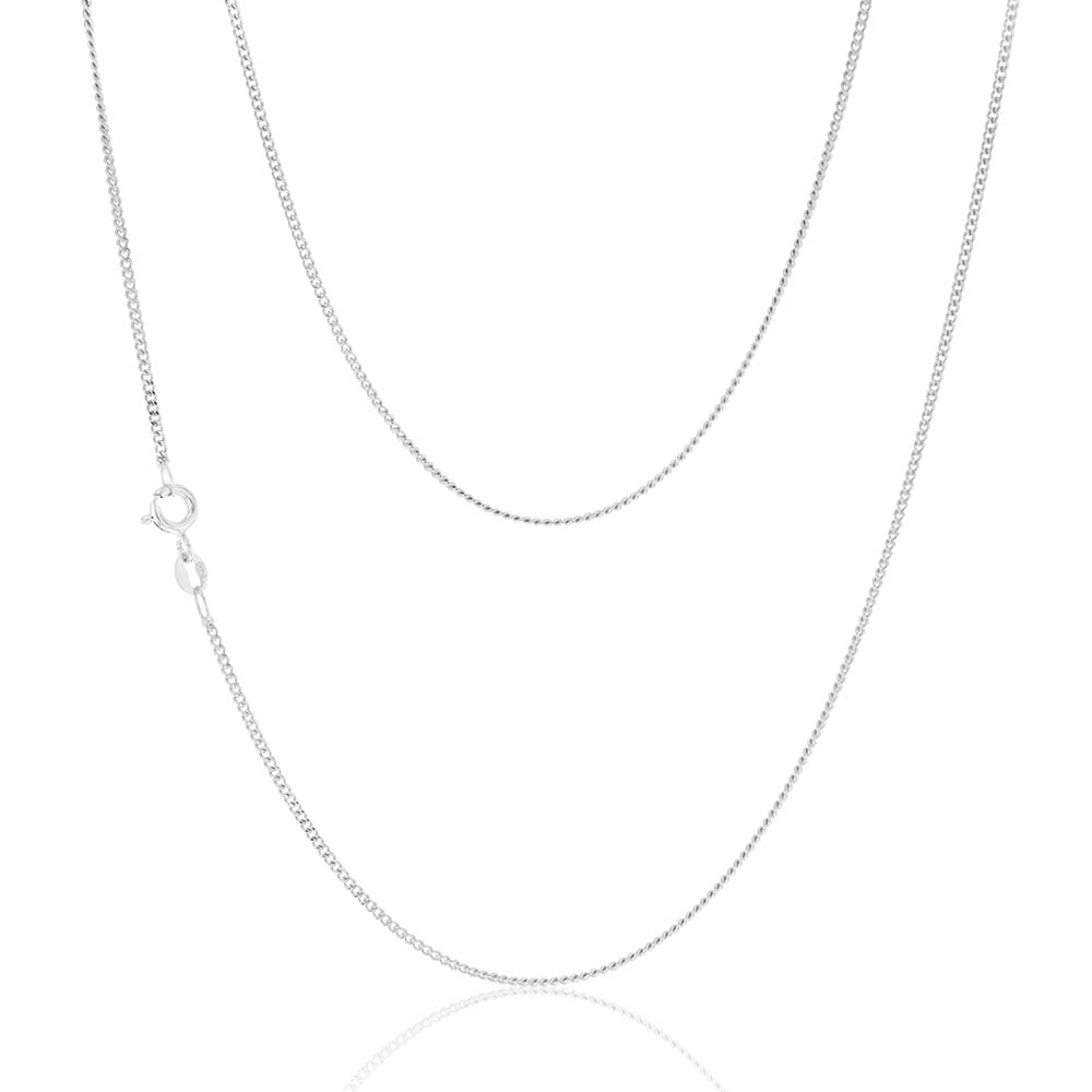 9ct White Solid Gold 40 Gauge 41cm Chain Necklace for Women - Elegant Fine Jewelry for Everyday Wear & Special Occasions
