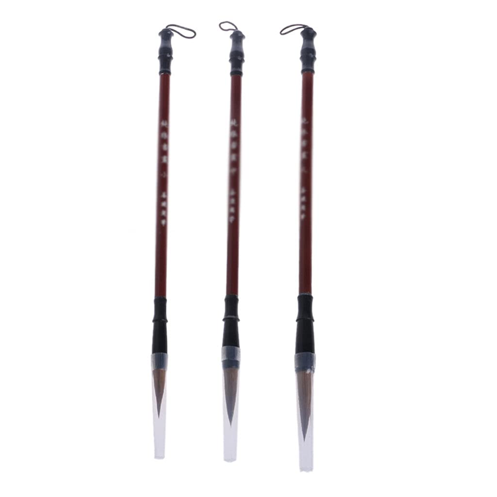 Premium 3-Piece Chinese Calligraphy Brush Set - Wolf Hair Ink Brushes with Wooden Handle for Calligraphy, Painting & Art - Perfect for Beginners, Professionals & Traditional Asian Art Enthusiasts