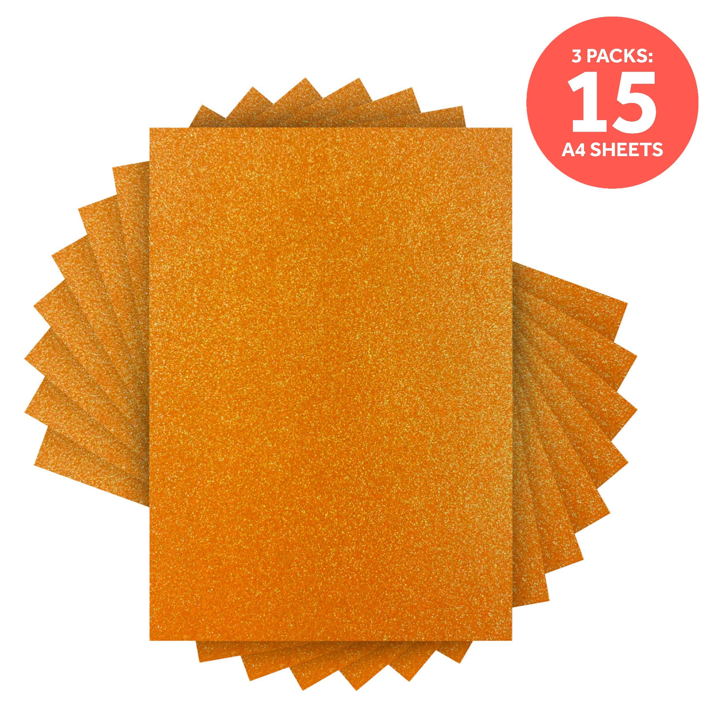 3-Pack Glitter Greeting Cards - Sugared Coral Design, A4 Size (9957E3) - Perfect for Birthdays, Anniversaries & Special Occasions