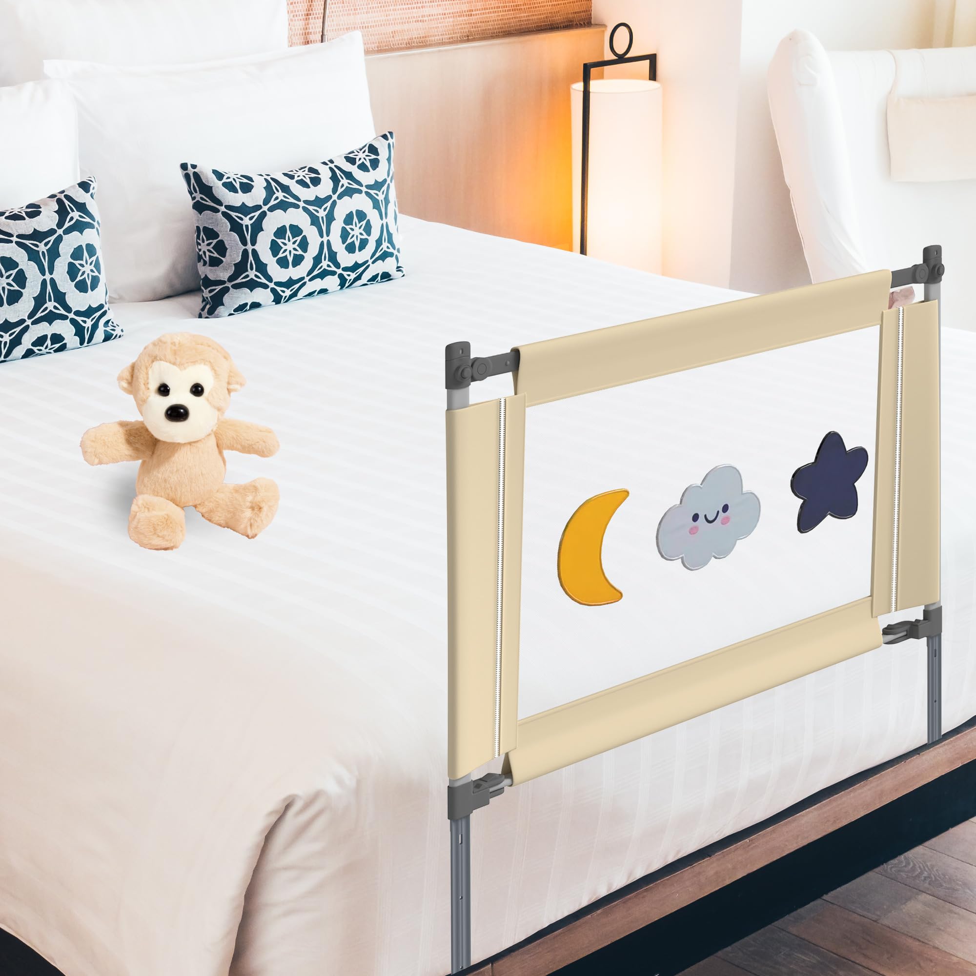 Firdoxad Toddler Bed Rail Guard - White, 43 x 36 Inches - Safety Side Rail for Kids Bunk Beds & Twin Beds - Perfect for Toddlers Transitioning to Big Kid Beds