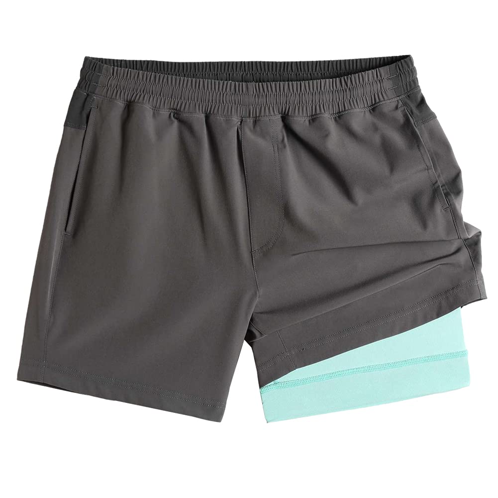 Maamgic Men's 5-Inch Quick Dry Gym Shorts - 2-in-1 Running & Workout Athletic Shorts for Training, Jogging & Outdoor Sports