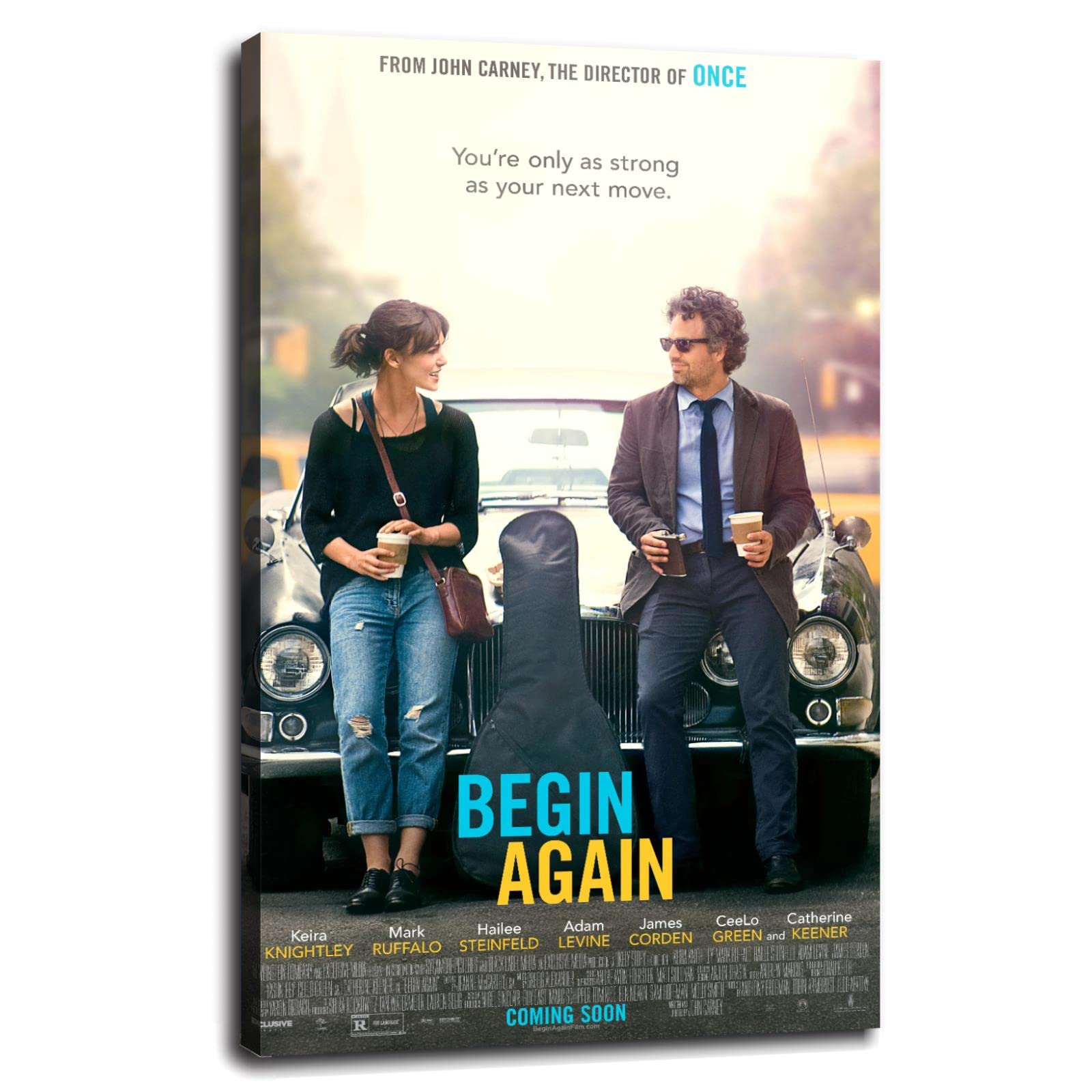 Begin Again Motivational Wall Art - 'You're Only As Strong As Your Next Move' Canvas Print Poster (36x24 Inches Framed) for Home, Office & Bedroom Decor | Inspirational Quote for Work Spaces & Living Areas