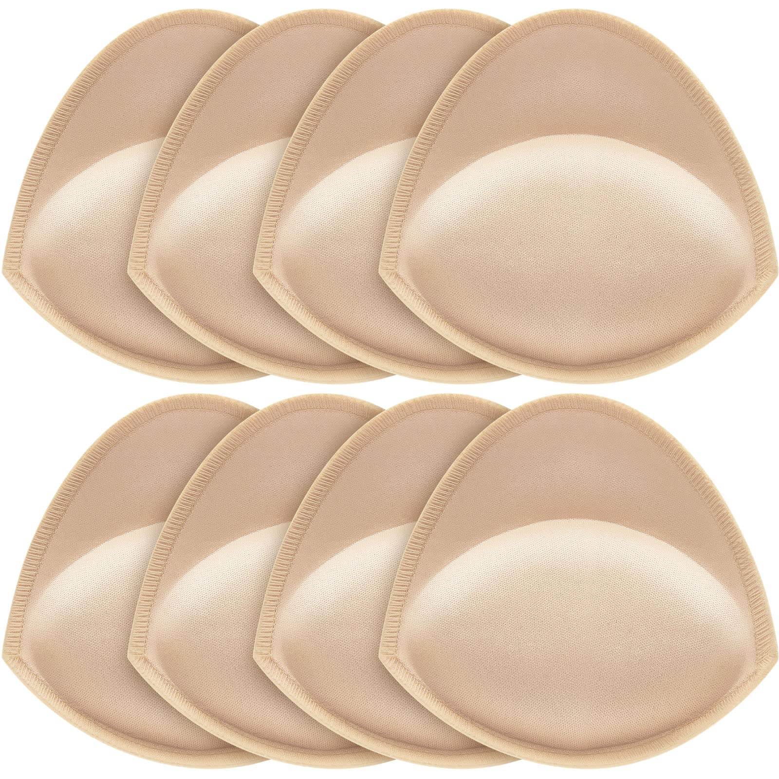 4 Pairs Push Up Bra Inserts - Breathable Breast Enhancer Pads with Sewn Edges for Sports & Everyday Wear - Perfect Bra Replacement Cups for Swimwear, Lingerie & Workout Clothes