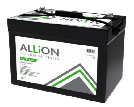 ALLiON 12V 126Ah Deep Cycle Lithium Battery for RV, Marine, Solar Power & Off-Grid Applications - Lightweight & Long-Lasting Rechargeable LiFePO4 Battery