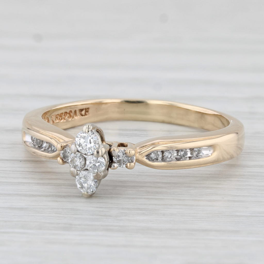 0.27ctw Marquise Cut Diamond Engagement Ring in 14k Yellow Gold - Size 10.25 | Perfect for Proposals, Anniversaries & Bridal Jewelry