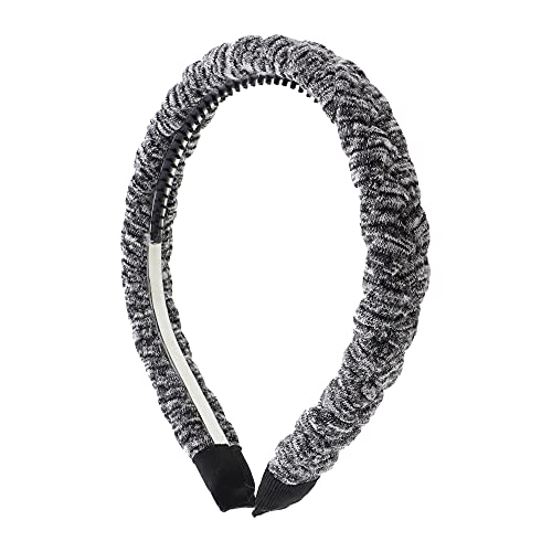 1/2 Inch Braided Headband - Dark Heather Grey Knit for Women & Girls - Yoga, Workouts, Styling