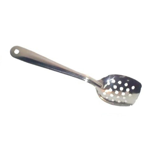 Calder 4023P Richcraft Perforated Stirring Spoon - 8 Inch Stainless Steel Cooking Utensil for Mixing, Serving & Straining - Perfect for Soups, Sauces & Baking