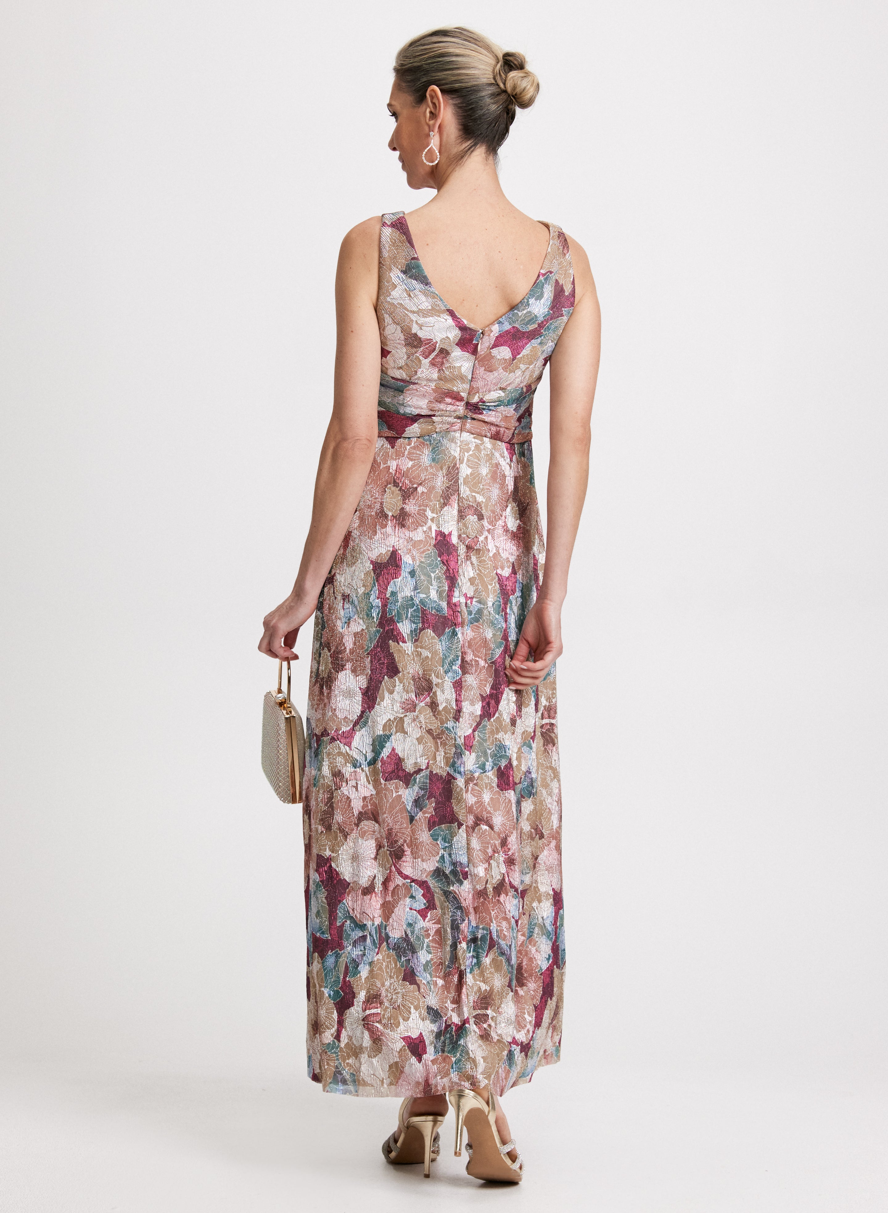 Floral Print Pleated Dress for Women - Elegant Summer Midi Dress with Ruffle Sleeves | Perfect for Weddings, Parties & Date Nights