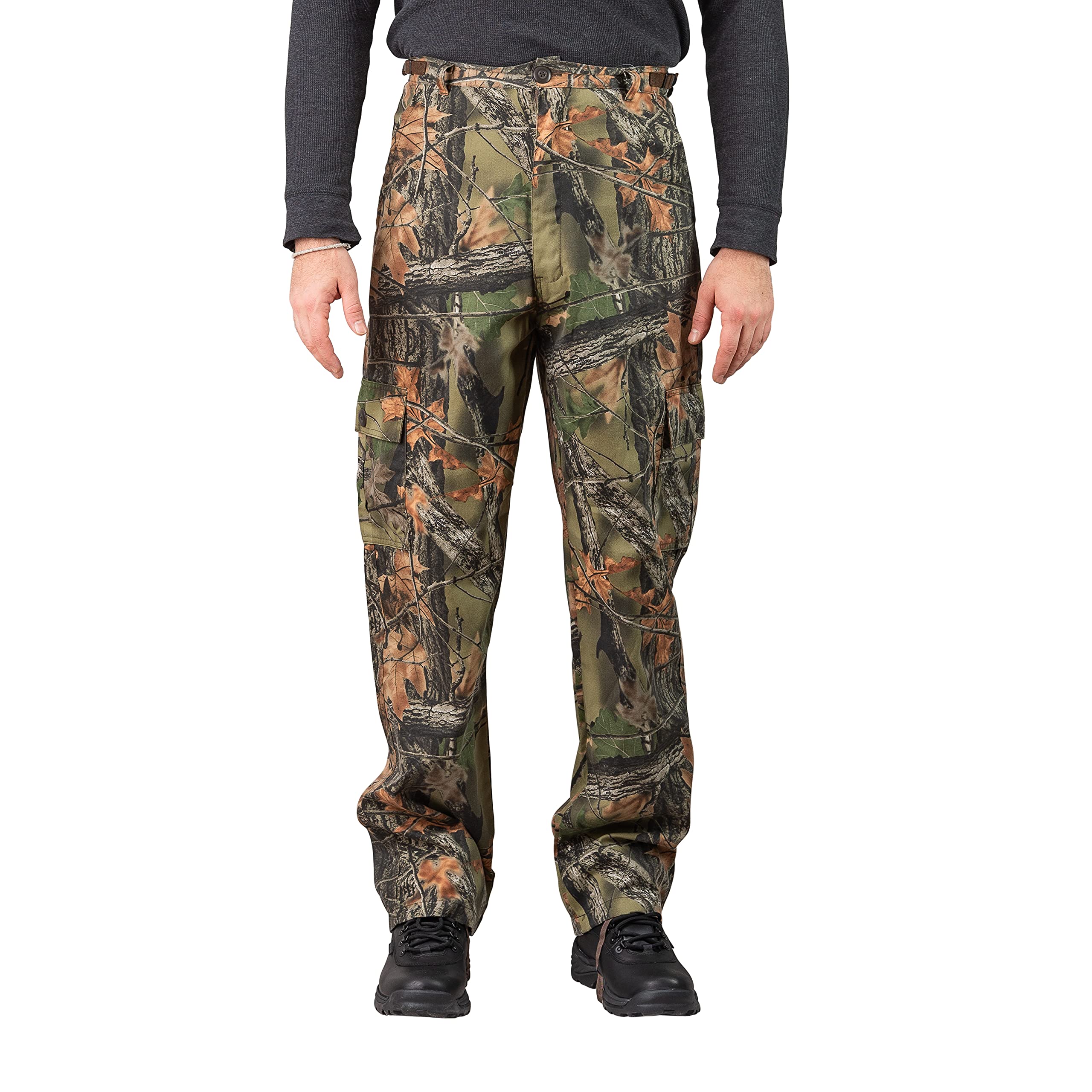 TrailCrest Men's Camo Tactical Hunting Hiking Pants - Waterproof Outdoor Adventure Pants for Camping, Fishing & Trekking