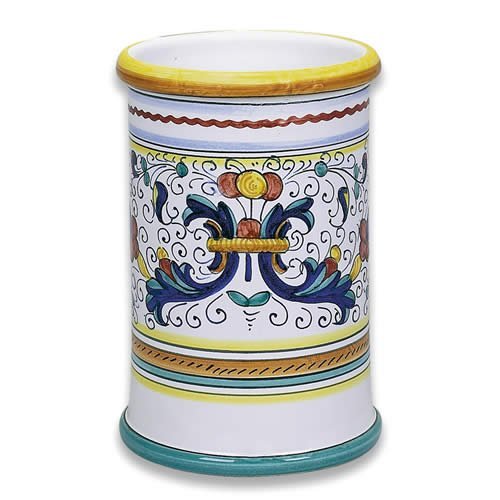 Handmade Ricco Deruta Hand-Painted Wine Cooler from Italy - Authentic Italian Ceramic Chiller for White & Red Wine - Perfect for Dinner Parties, Weddings & Gifts