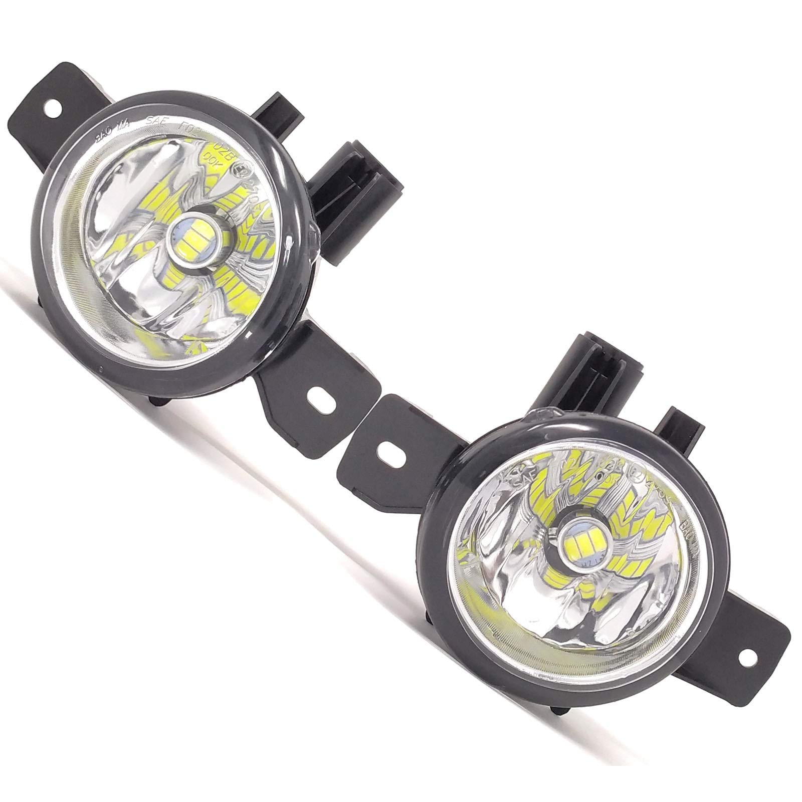 2Pcs LED Front Fog Lights for BMW X6 E71 E72 (2008-2012) - Replacement Fog Lamps with Bulbs - Part# 63177187631 63177187632 - Perfect for Night Driving & Bad Weather Visibility