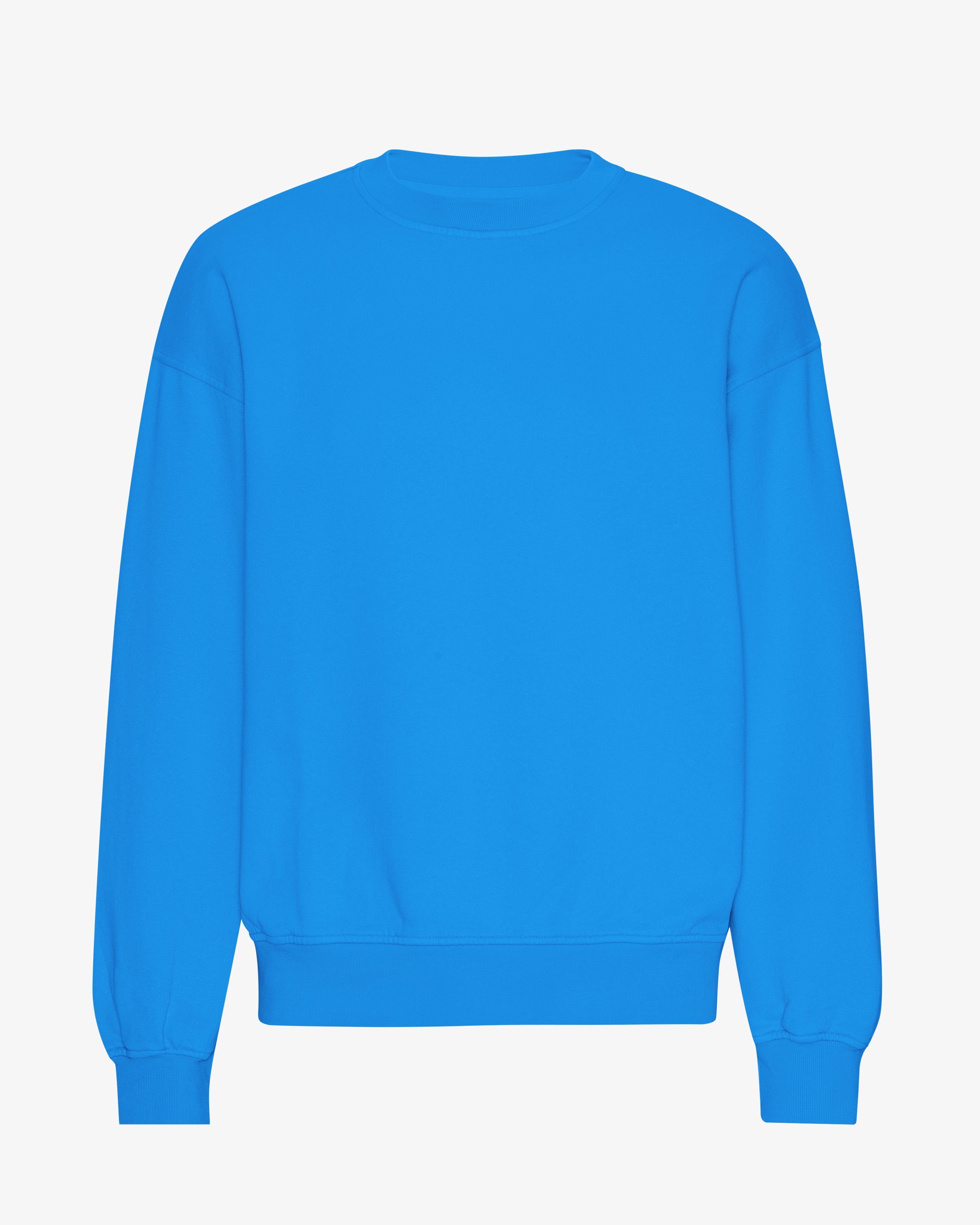 Organic Oversized Crewneck Sweatshirt - Pacific Blue | Soft & Comfortable Unisex Pullover for Casual Wear, Lounge & Street Style