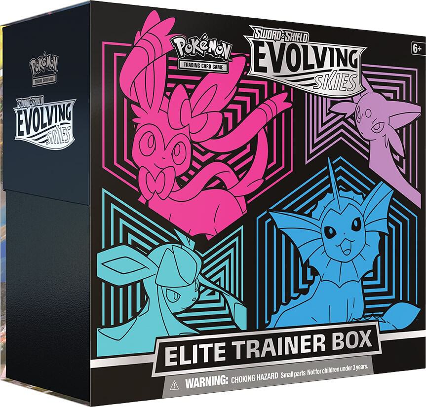Evolving Skies Elite Trainer Box - Glaceon Vaporeon Sylveon Espeon Pokemon TCG Collectible Cards | Perfect for Trading, Battling & Display