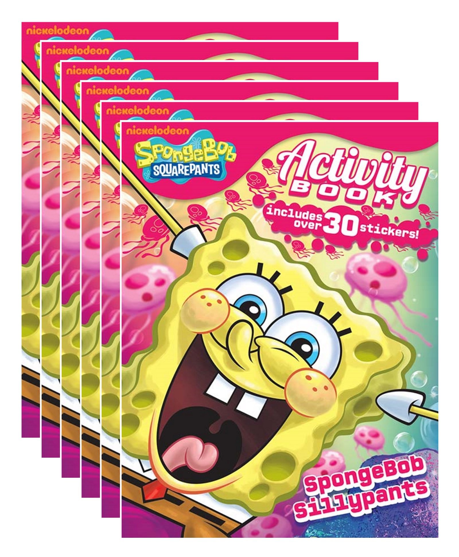 SpongeBob SquarePants Coloring Book for Kids - 6 Pack with Stickers & Fun Activities | Creative Art Gift for Boys & Girls | Birthday Party Favors, Travel Entertainment, Classroom Rewards