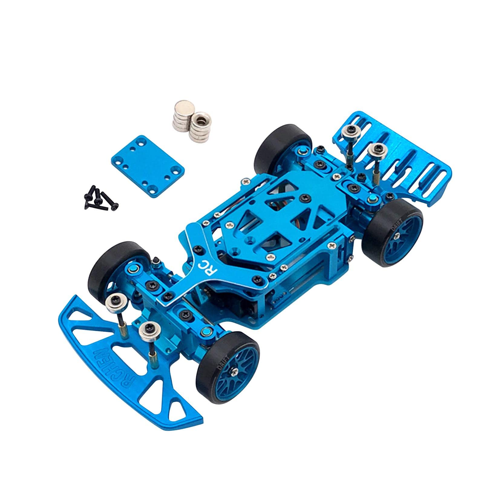 1/28 Scale Aluminum Alloy RC Crawler Car Frame Chassis Kit - DIY Remote Control Vehicle Parts with Wheels | Compatible with RC Crawlers & Off-Road Vehicles | Perfect for Racing, Crawling & Off-Road Adventures