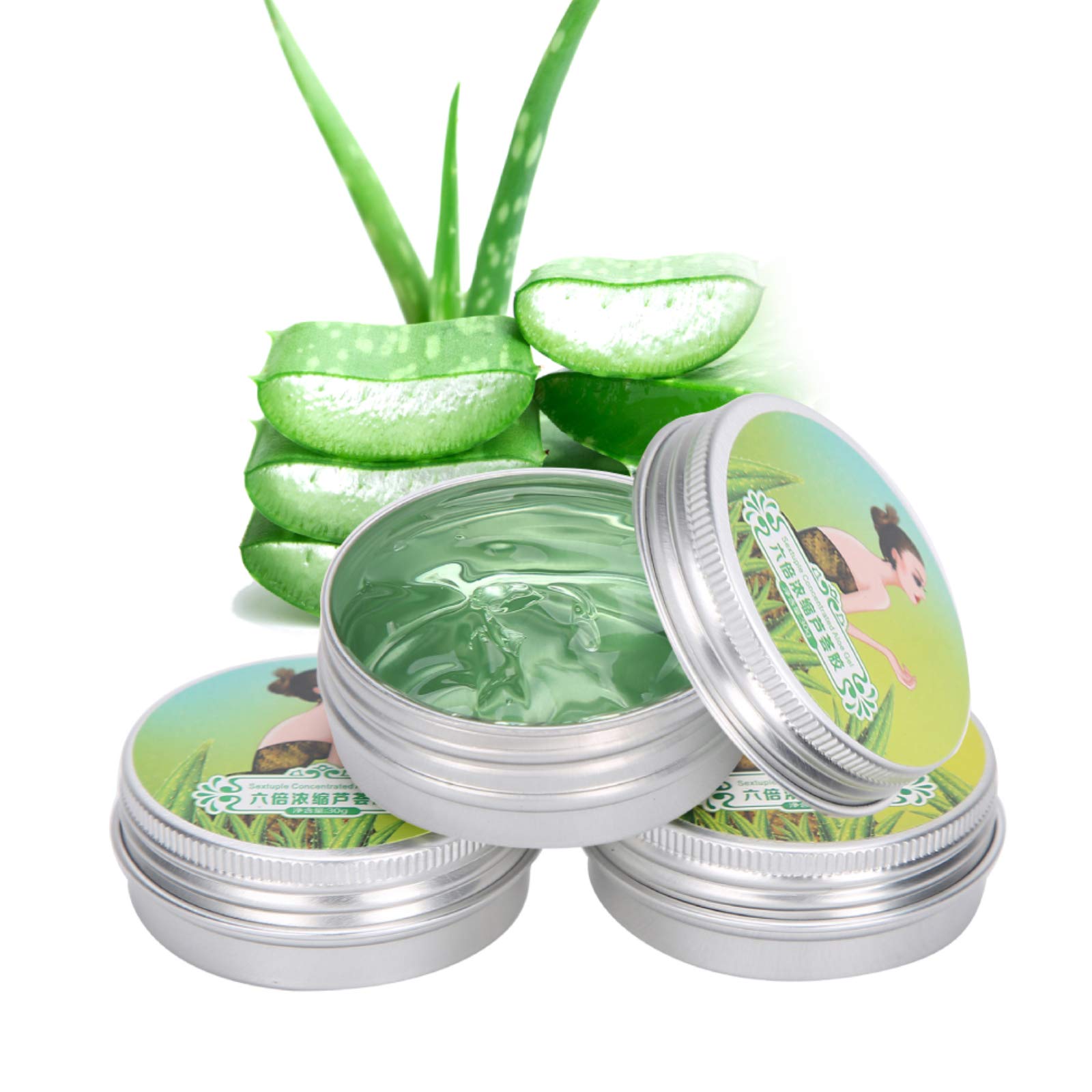 30g x 3 Pack Aloe Vera Gel for Face - Hydrating Moisturizer, Acne Treatment & Skin Repair Cream with Soothing & Whitening Properties - Perfect for Daily Skincare, Sunburn Relief & Post-Shave Care