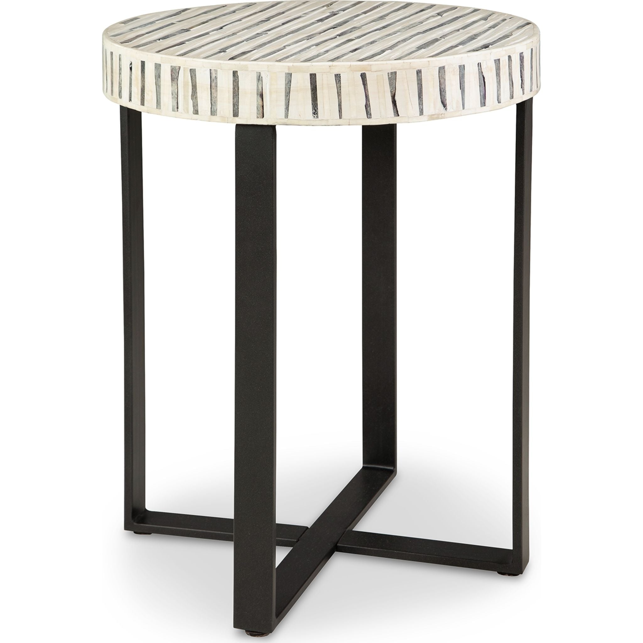 Stylish Black and Cream Accent Table by Crewridge - Perfect for Living Room, Bedroom, or Entryway Decor
