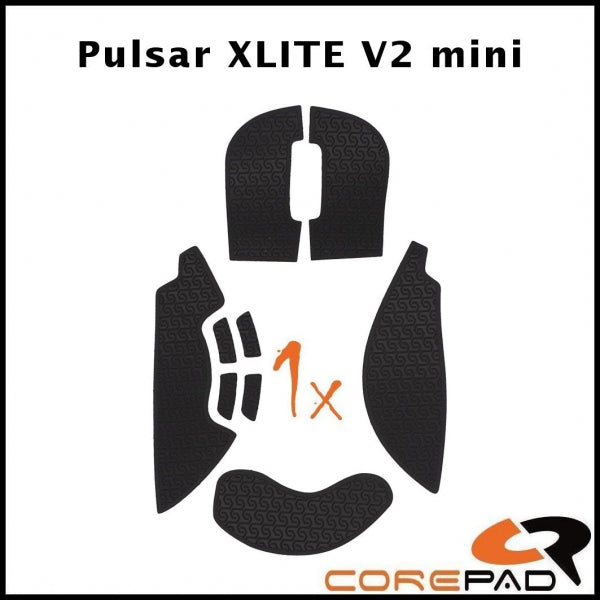 Corepad Soft Grips (Flat Edge) for Pulsar Xlite V2 Mini - Premium Mouse Grip Tape for Gaming, Esports & FPS - Enhanced Control & Comfort for Long Gaming Sessions