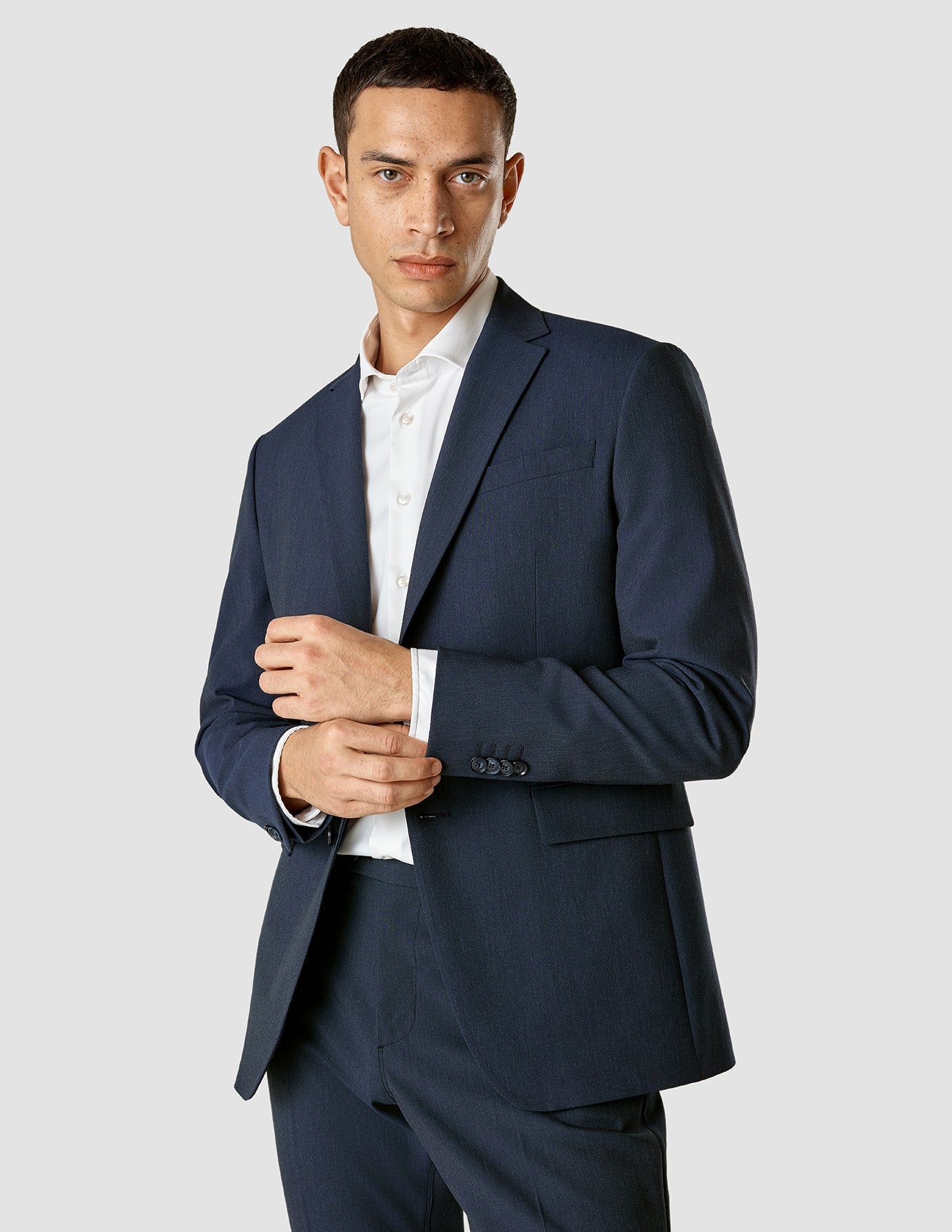 Essential Navy Melange Blazer for Men - Classic Regular Fit Business & Casual Wear | Perfect for Office, Weddings & Formal Events