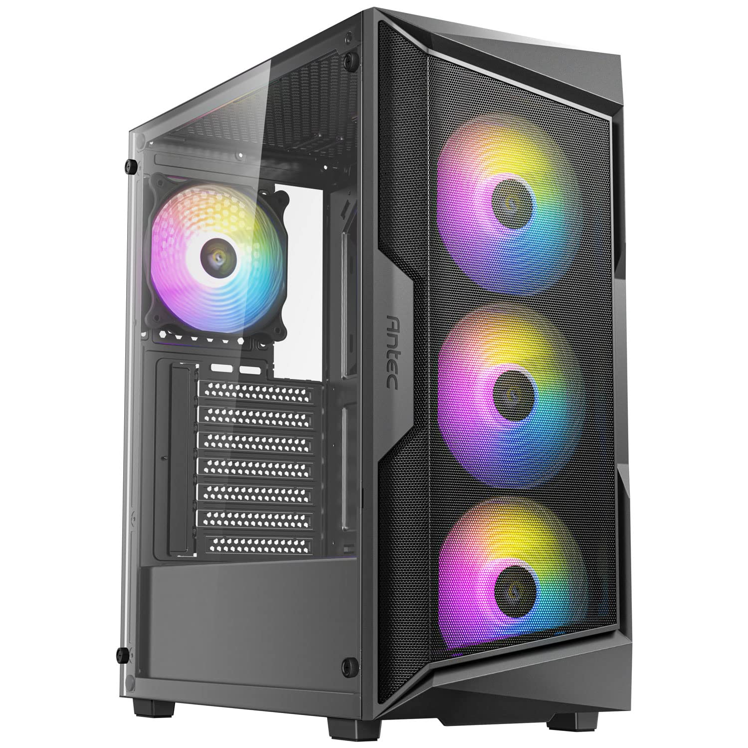 ANTEC AX61 Mid-Tower ATX Gaming PC Case - Mesh Front Panel, 3x ARGB Fans, Tempered Glass Side Panel, 360mm Radiator Support - Perfect for High-Performance Gaming & Streaming Setups