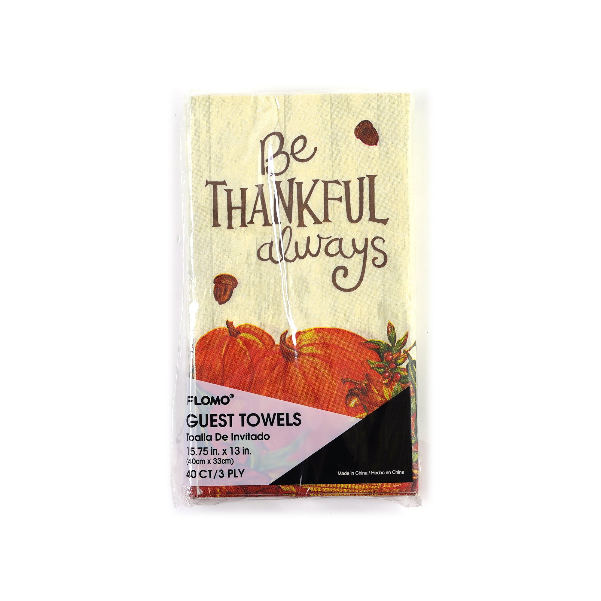40 Count Thanksgiving 'Be Thankful Always' Paper Guest Towels 15.75