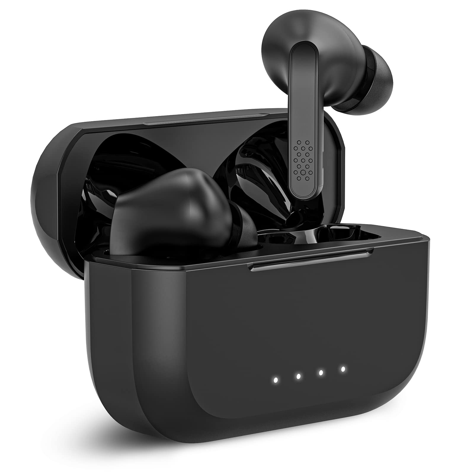 FEANS A3 True Wireless Earbuds Bluetooth 5.3 with Active Noise Cancelling, IPX7 Waterproof, Deep Bass, Touch Control & Built-in Mic - Wireless Headphones for iPhone Android (Black) - Perfect for Gym, Running, Travel & Work Calls