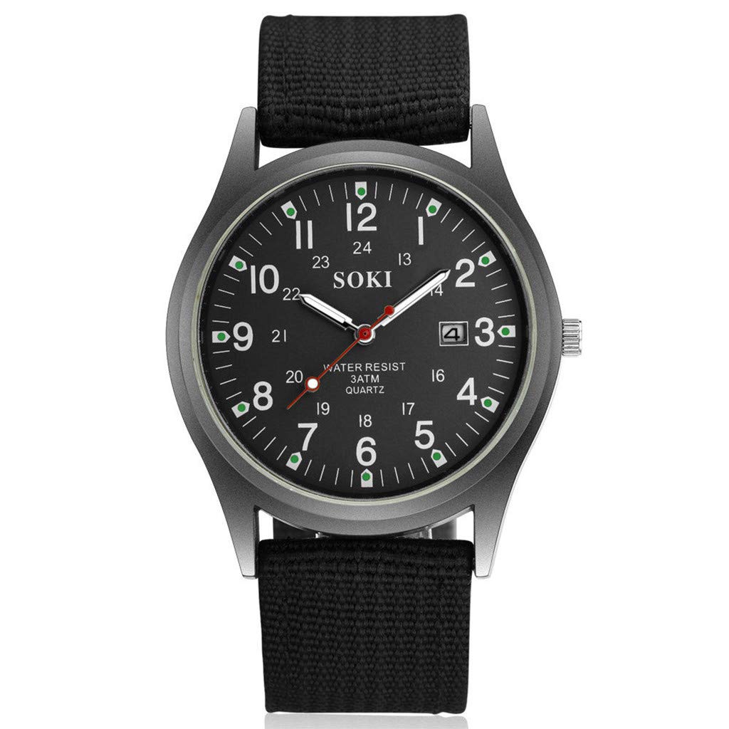 Durable Nylon Woven Men's Belt with Digital Watch - Stylish Fashion Calendar Watch for Men | Perfect for Outdoor Activities, Work & Casual Wear