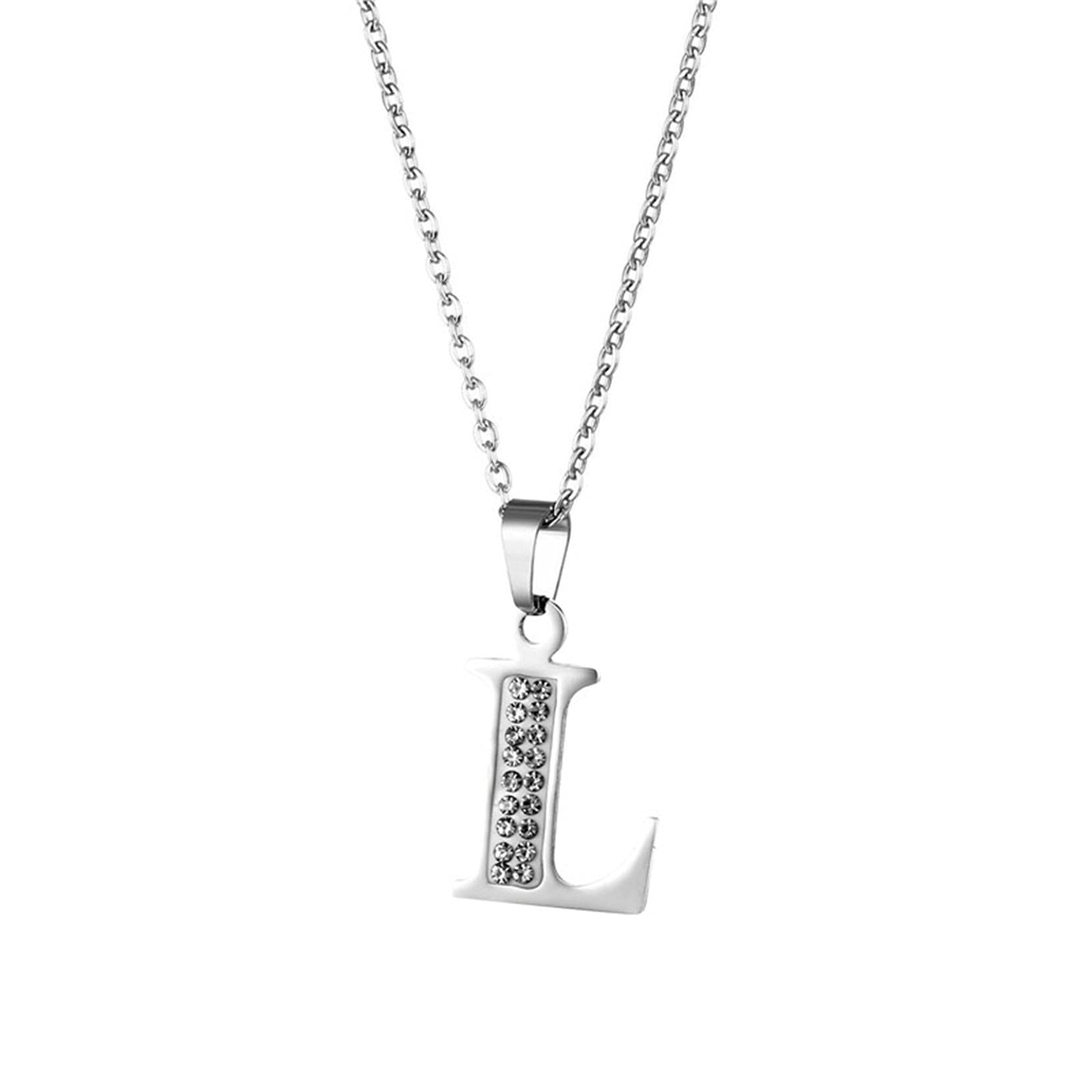 925 Sterling Silver Diamond Initial Necklace for Women - Personalized Letter Necklace, Fashion Jewelry Gift for Birthday, Valentine's Day & Christmas (L) | Perfect for Everyday Wear, Date Nights & Special Occasions