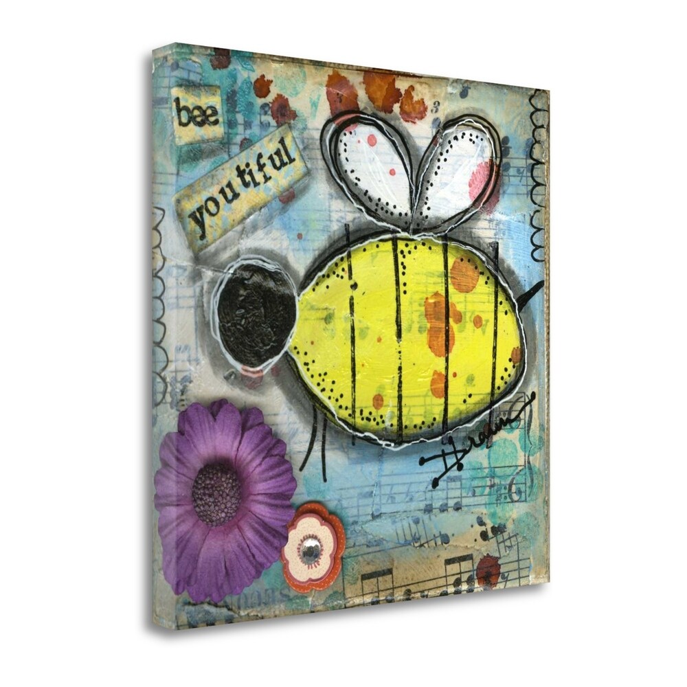 Bee Youtiful by Denise Braun - Premium Giclee Art Print on Gallery Wrapped Canvas, Ready to Hang Wall Decor for Living Room, Bedroom & Office