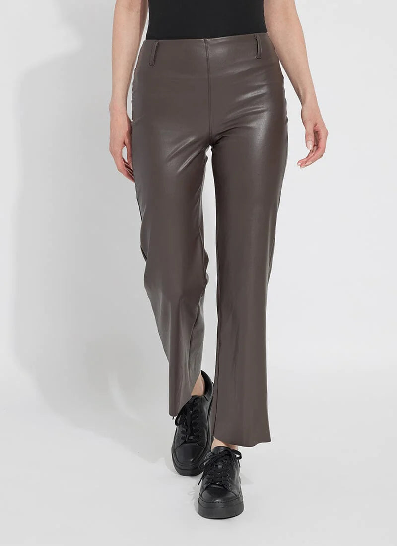 Amara Straight Leg Pants for Women - Rich Cocoa Brown High Waist Trousers | Comfortable Office Wear & Casual Outfits