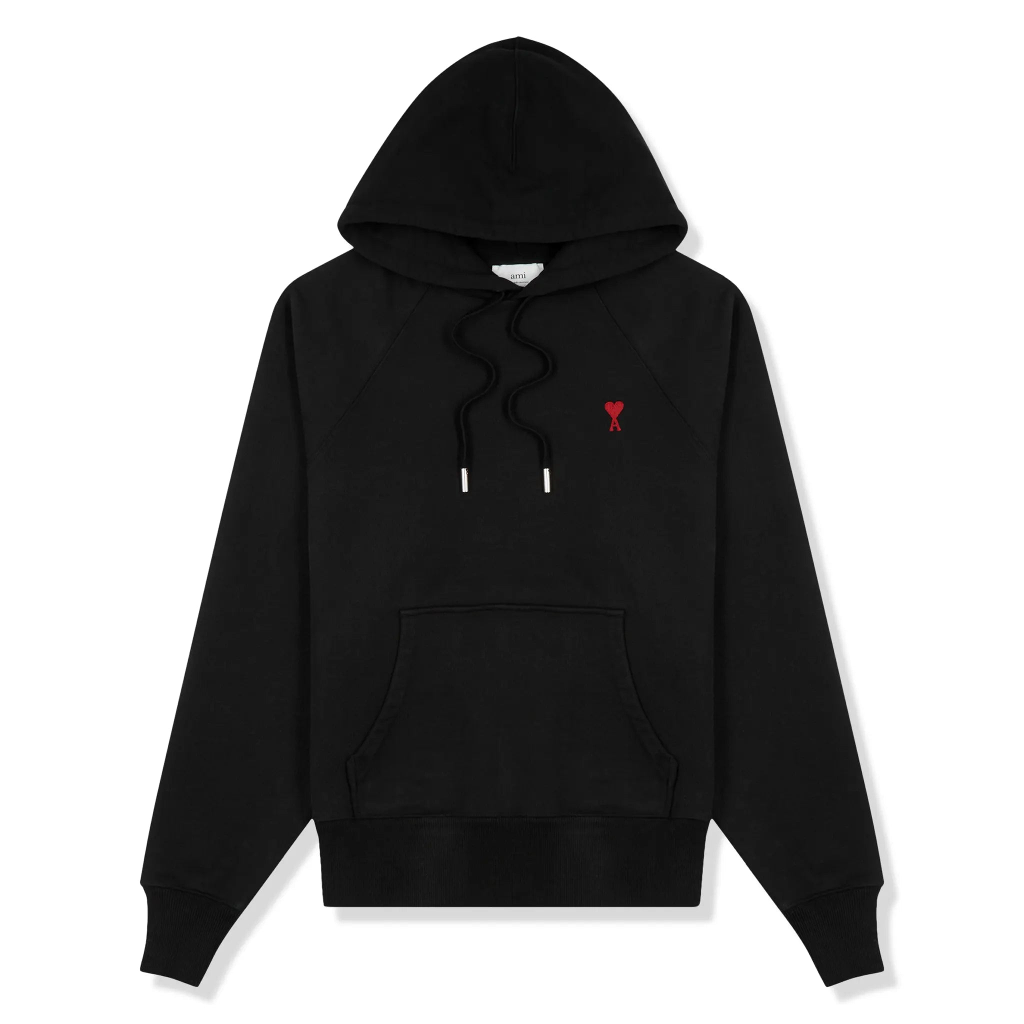 Ami Paris Ami De Coeur Logo Cotton Black Hoodie for Men - Casual Streetwear Pullover Sweatshirt | Perfect for Everyday Wear, Gym & Outfits
