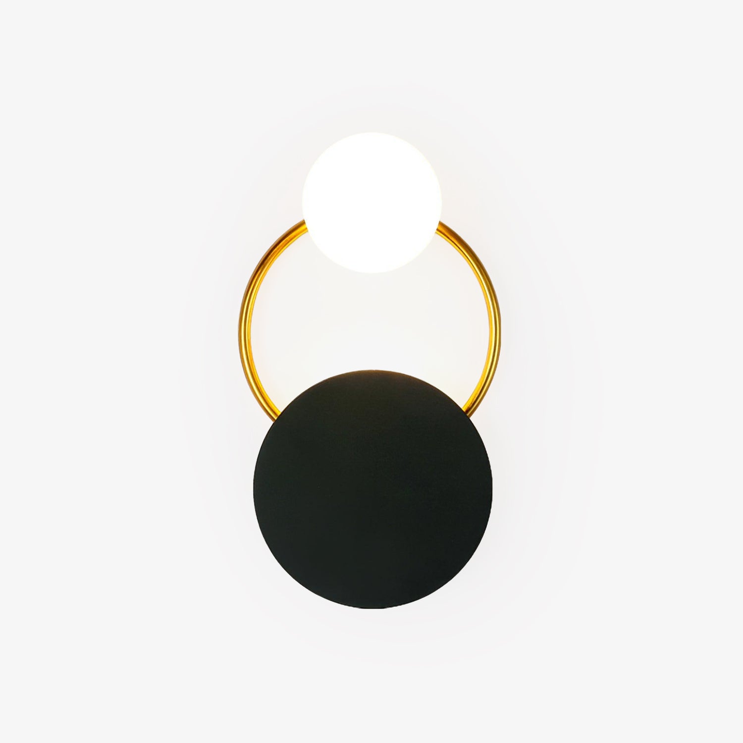 Modern Black Circular Rings Wall Lamp - Sleek LED Wall Light for Living Room, Bedroom, or Office Decor - Energy Efficient Indoor Lighting Fixture