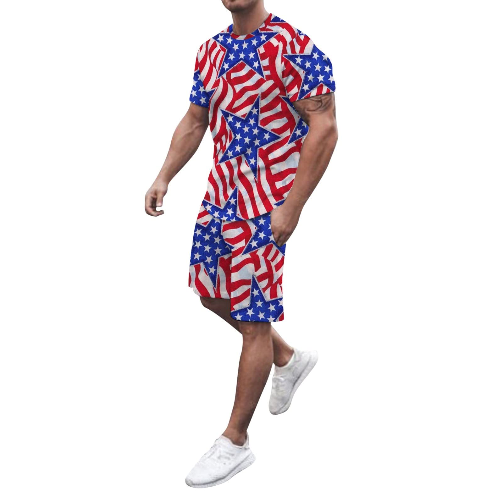 **Men's Summer Short Sleeve Shirts & Shorts 2-Piece Outfit – Comfortable Cotton Floral Print V-Neck Henley Top & Quick-Dry Shorts for Casual Wear, Dates, and Thanksgiving Gatherings**