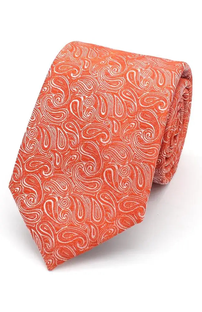 LA Smith Paisley Woven Polyester Wedding Tie for Groom, Best Man & Bridal Party - Perfect for Formal Weddings, Prom & Special Occasions
