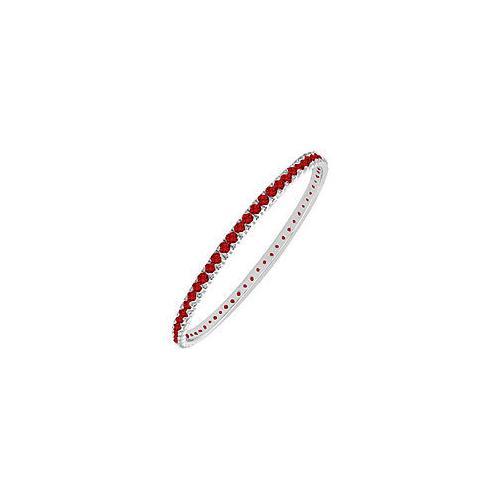14K White Gold Ruby Eternity Bangle - 5.00 CT TGW | Elegant Women's Jewelry for Weddings, Anniversaries & Special Occasions