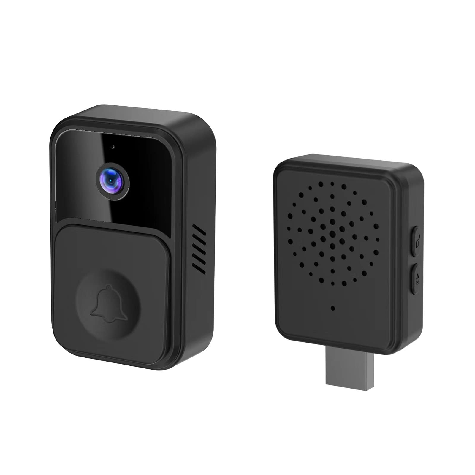 2-Way Audio Night Vision Wireless Smart Video Doorbell - HD Intercom, WiFi Rechargeable Security Camera for Home & Outdoor Use - Perfect for Front Door Monitoring & Package Delivery Alerts